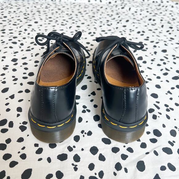 Dr Martens | 1461 Women’s Black Smooth Leather Lace Up Oxford Shoes 6 Like New - Picture 7 of 9